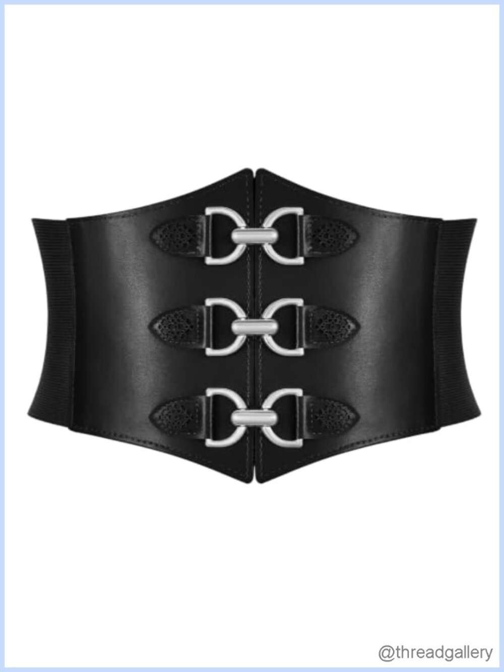 Women's Faux Leather Corset Belt Double D Buckle Cinch Waist Belt